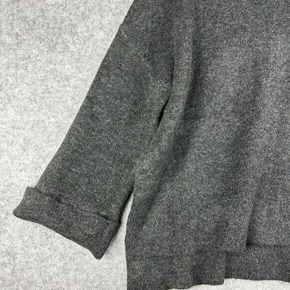 Neutral Ground Tunic Sweater Womens L Gray Oversized Minimal Knit Cozy Slits NEW - Picture 9 of 16